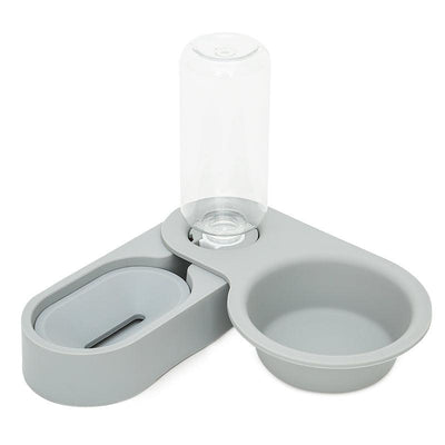 Two Bowls Of Automatic Drinking Water To Feed Cat Supplies - Dog Hugs Cat