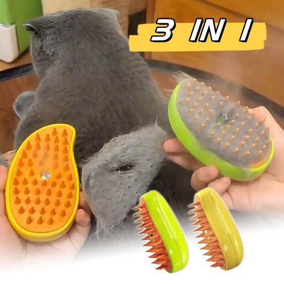 3 In 1 Cat Steam Brush Dogs And Cats Pet Electric Spray Massage Comb Brush For Massage Pet Grooming Cat Hair Brush For Removing - Dog Hugs Cat