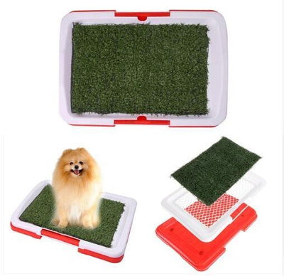 3-Tier Pet Potty Training Pad: The Ultimate Indoor Grass Toilet for Dogs - Dog Hugs Cat