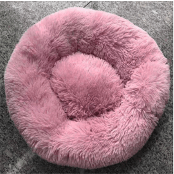 Round Long Hairy Autumn And Winter Nest Pad Cat Mattress - Dog Hugs Cat