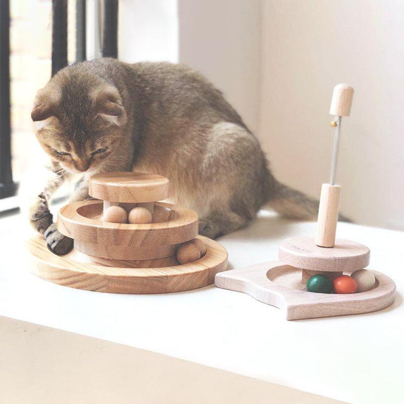 Original Wooden Ball Cat Toys Disk - Dog Hugs Cat