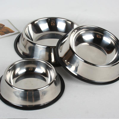 Classic Stainless Steel Bowls - Dog Hugs Cat