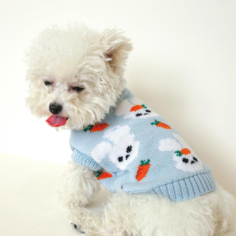 Bowknot Dog Clothes Cat Costume Hollow Knit Dog Sweater - Dog Hugs Cat