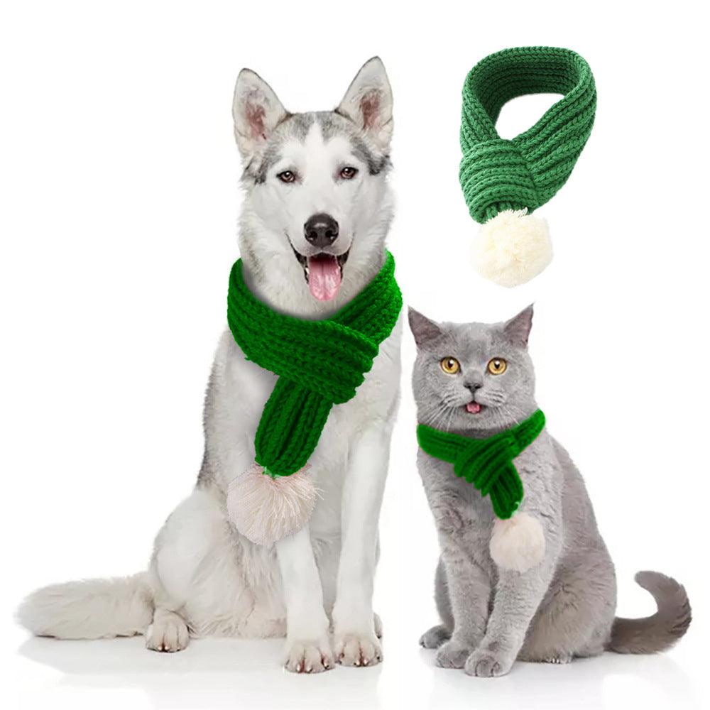 Pet Christmas Wool Scarf - Dog Hugs Cat