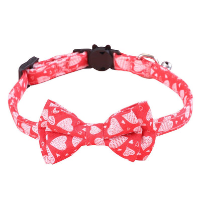 Valentines Day Cat Dog Leash Bow Tie - Dog Hugs Cat