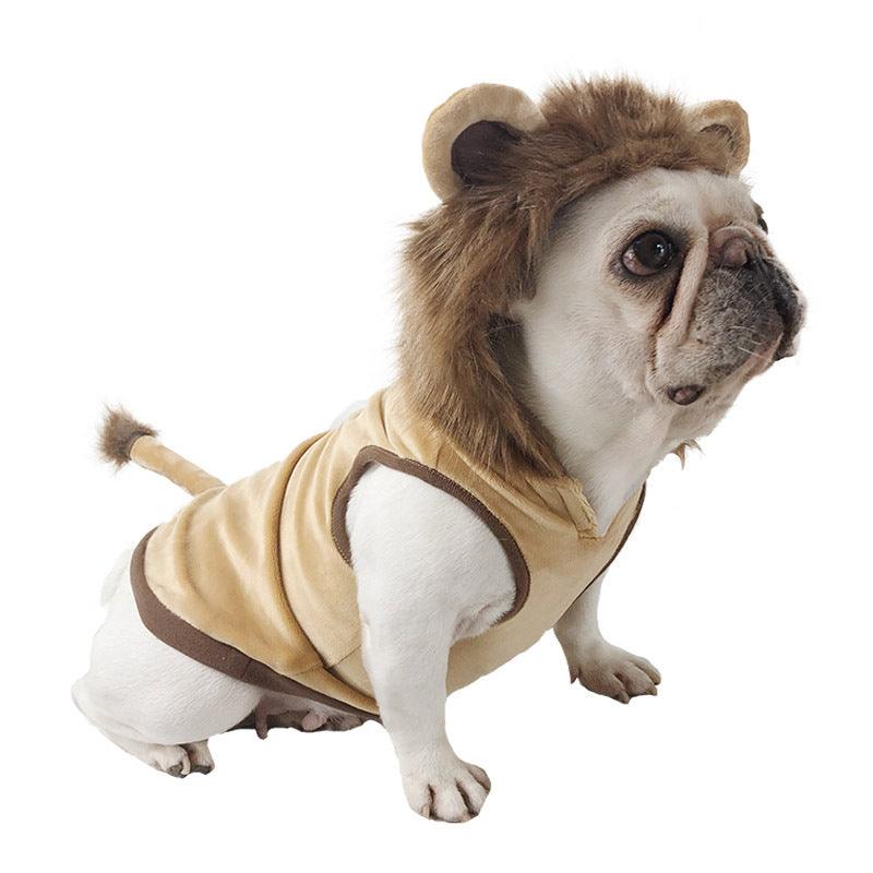 Dog Lion Clothes Pet Supplies Halloween Cat Clothes - Dog Hugs Cat