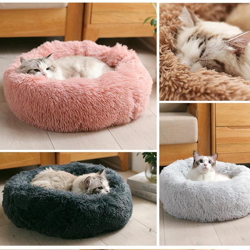 Dog Bed Super Soft Washable Long Plush Pet Kennel Deep Sleep Dog House Velvet Mats Sofa For Dog Basket Pet Cat Bed - Dog Hugs Cat