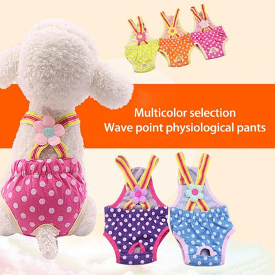 Pet Polka Dot Strap Physiological Pants Anti-Harassment Panties - Dog Hugs Cat