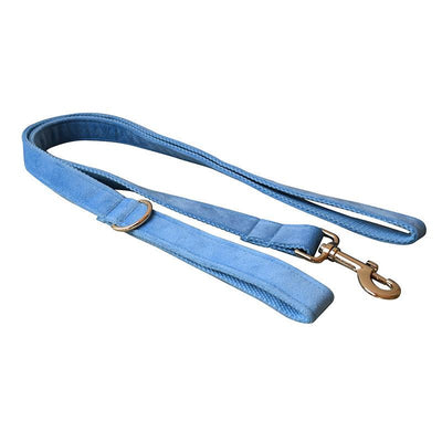 Blue Velvet Dog Collar Dog Rope Pet Collar - Dog Hugs Cat