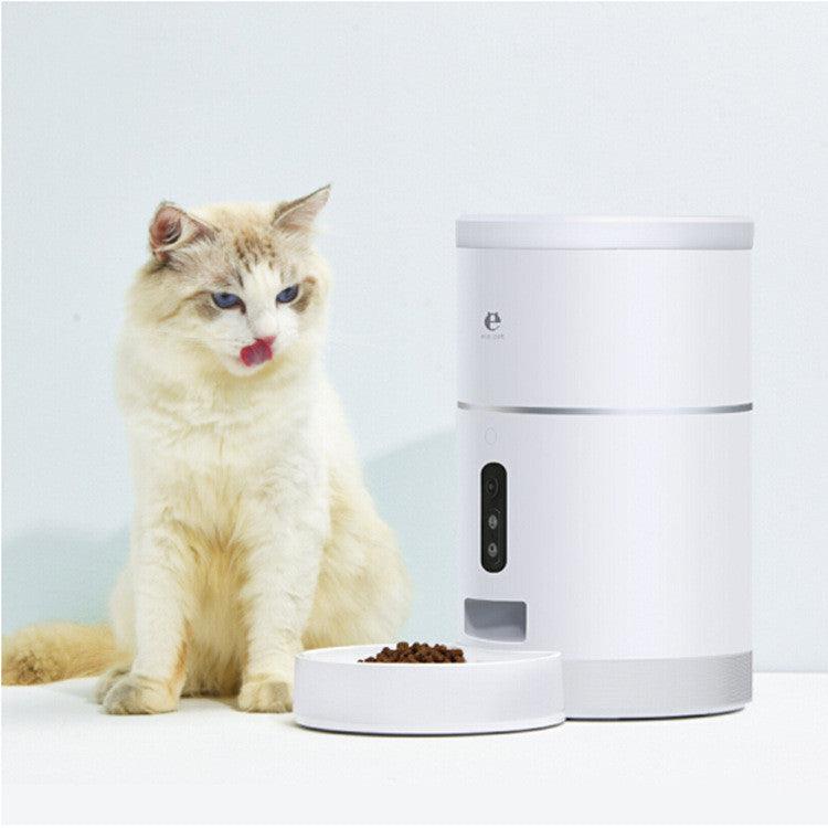 Pet Dog Cat Food Dispenser Bowl With Camera Wide Angle Automatic Pet Feeder Food Bowl App Control Pet Accessories - Dog Hugs Cat