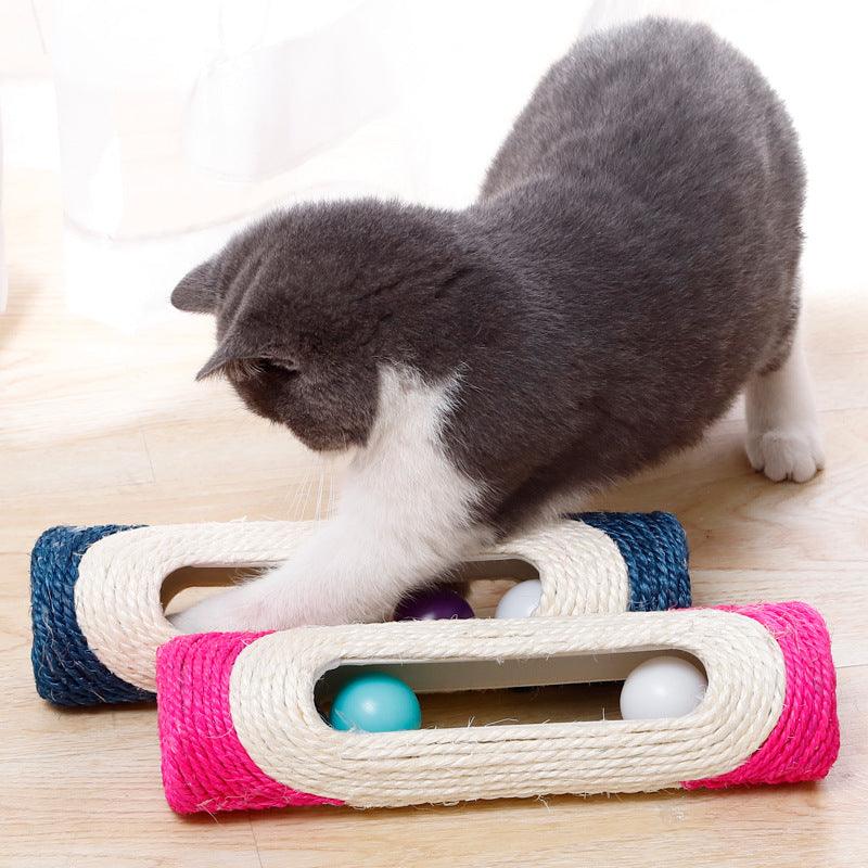 Long Sisal Drum Cat Toys Three - Dog Hugs Cat