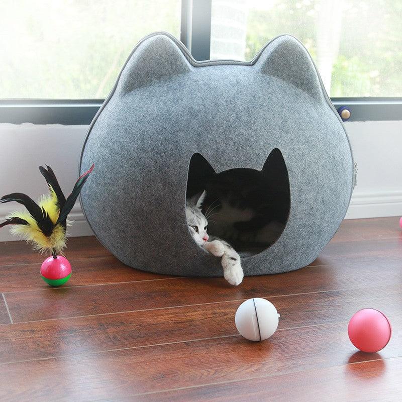 Cat Litter Enclosed Pet Cat House Cat House Cat Bed House Cat Villa Cat Litter - Dog Hugs Cat