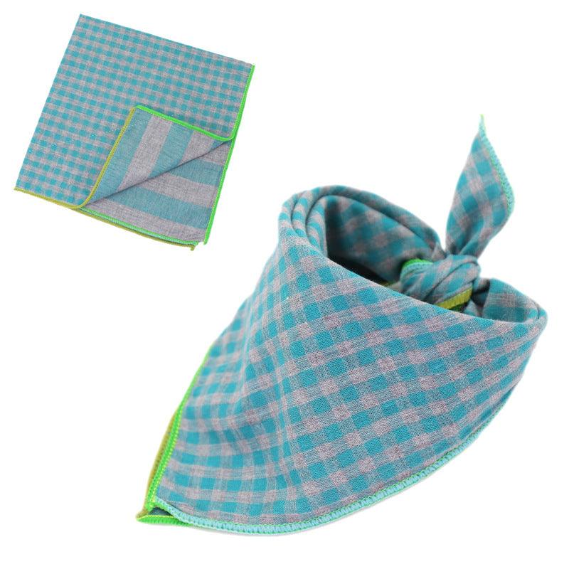 Plaid Double Sided Cotton Pet Scarf - Dog Hugs Cat