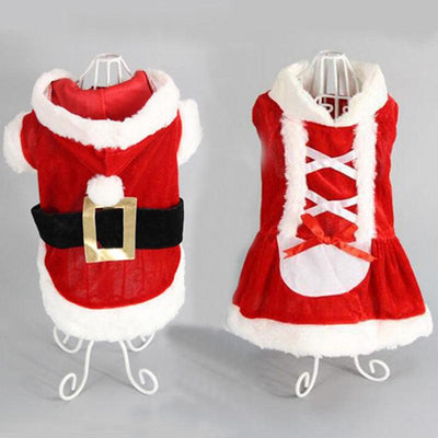 Christmas Dog Clothes Pet Vest Shirt Dog Winter Dress Warm Coat Jacket Clothing For Small Dogs Dress - Dog Hugs Cat