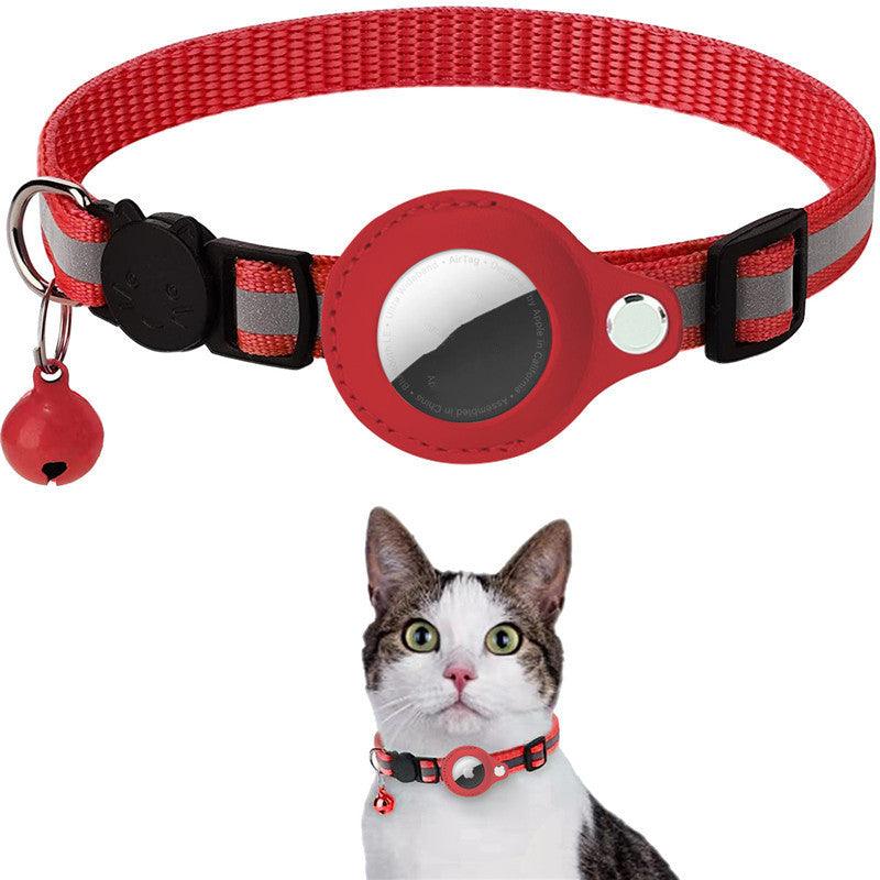 Reflective Collar Waterproof Holder Case For Airtag Air Tag Airtags Protective Cover Cat Dog Kitten Puppy Nylon Collar - Dog Hugs Cat