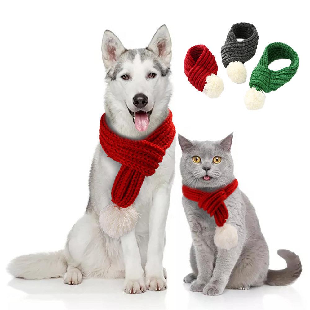 Pet Christmas Wool Scarf - Dog Hugs Cat