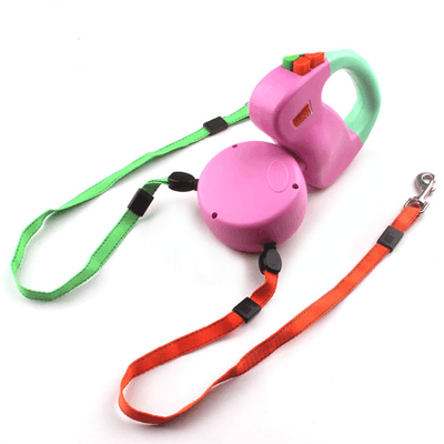 Retractable Dual Pet Dog Walking Leash - Dog Hugs Cat