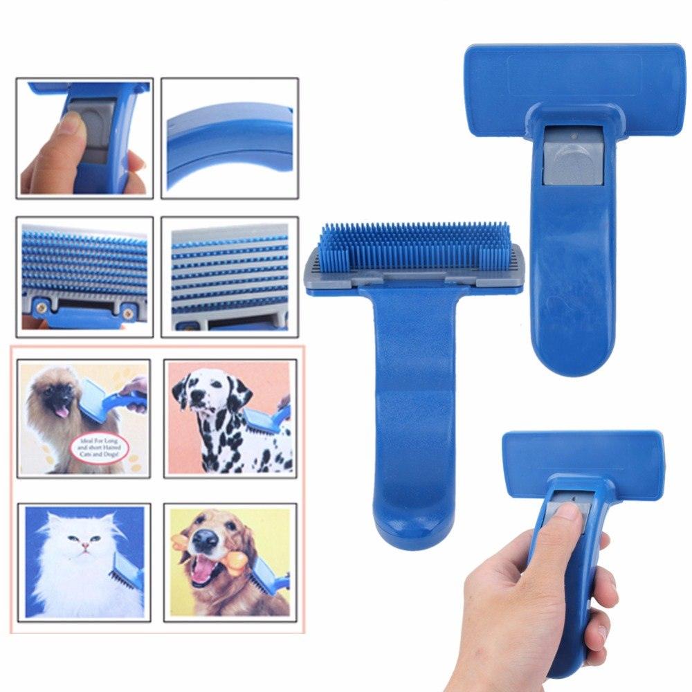 Pet Brush Comb Puppy Dog Cats Self Cleaning Combs Hair Trimmer Grooming Tools For Dog Animals Pet Cleaning Supplies - Dog Hugs Cat