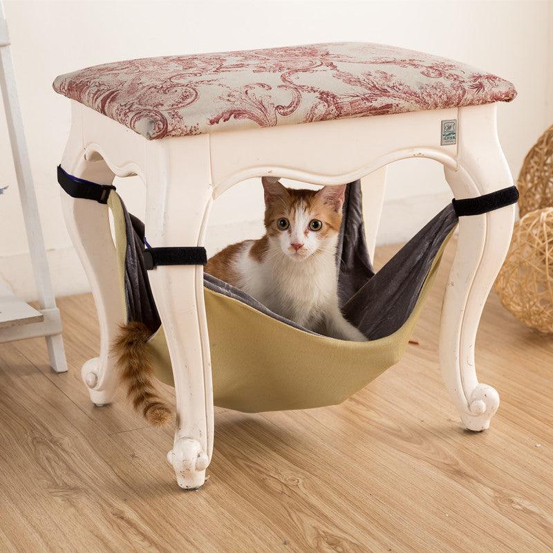 Cat Hammock Cat Bed Lounger Sofa Cushion Detachable Hanging Chair - Dog Hugs Cat
