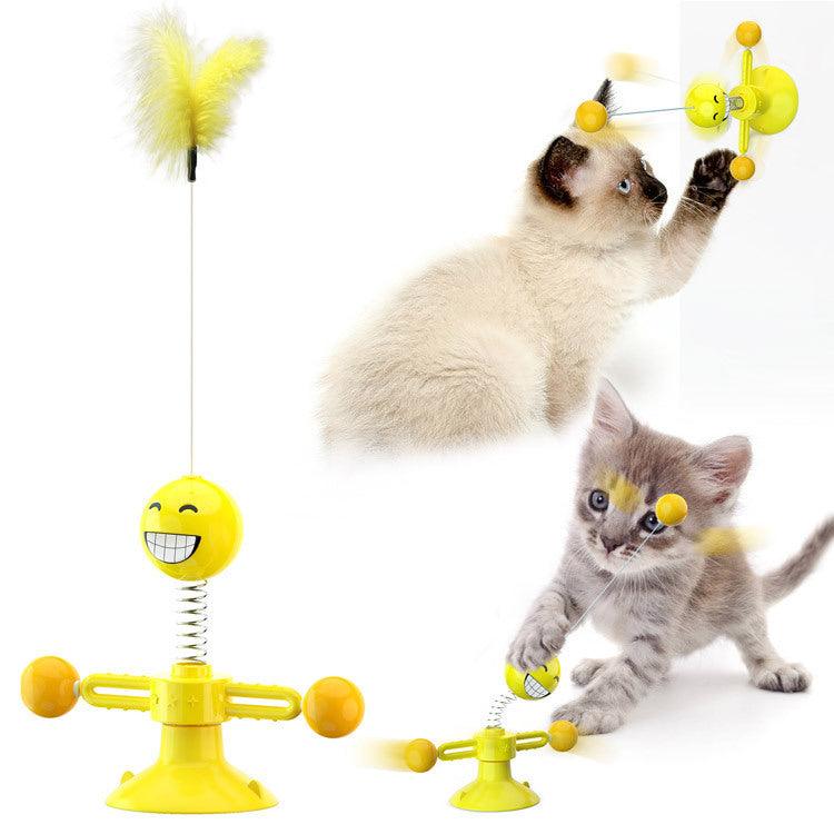 Cat Turntable Cat Windmill Toy Glowing Toy - Dog Hugs Cat