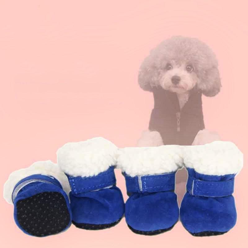 Waterproof Winter Dog Boots Socks Pet Dog Shoes Anti-Slip Puppy Cat Rain Snow Booties Footwear For Small Dogs - Dog Hugs Cat