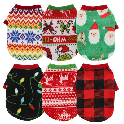 Christmas Dog Clothes Warm Fleece - Dog Hugs Cat