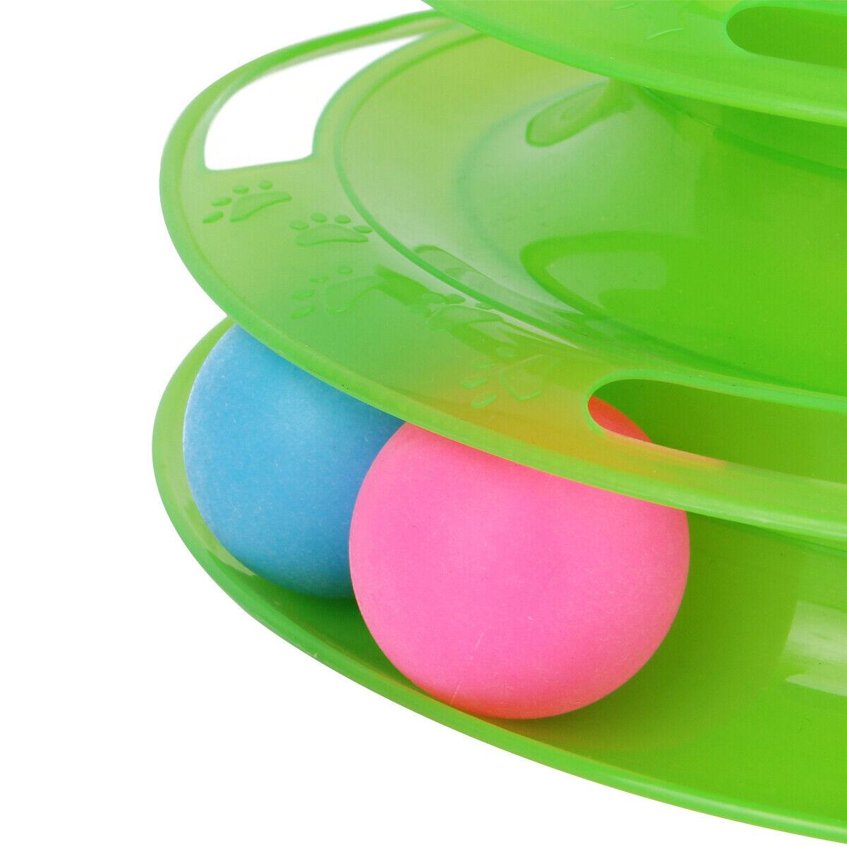 Pet Cat Crazy Ball Disk Interactive Toys Amusement Plate Trilaminar Funny Toy - Dog Hugs Cat