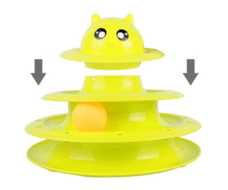 Cat Toy Cat Turntable Ball Three-Layer Cat Tower - Dog Hugs Cat