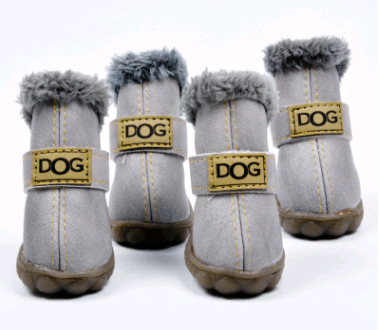 Dog Thick Snow Boots Keep Warm Teddy Autumn And Winter Vip Shoes - Dog Hugs Cat
