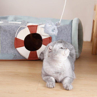 Cat Scratcher Folding Channel Semi-Enclosed Cat Litter - Dog Hugs Cat