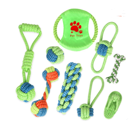 Molar Supplies Cotton Rope Toy Cat And Dog Rope Knot Toy Dog Bite Cleaning Tooth Toy Set - Dog Hugs Cat