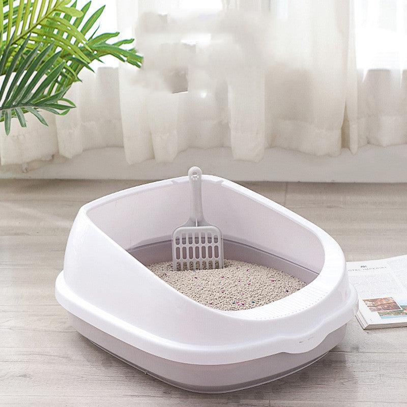 Cat Litter Box Semi-Enclosed Oversized Splash-Proof Cat Cage Can Be Placed In The Cat Toilet Small Kitten Deodorant - Dog Hugs Cat