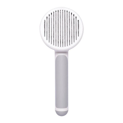 New Pet Cat Brush Hot Selling Hand-Held Steel Wire Self-Cleaning Comb Looper For Hair Removal - Dog Hugs Cat