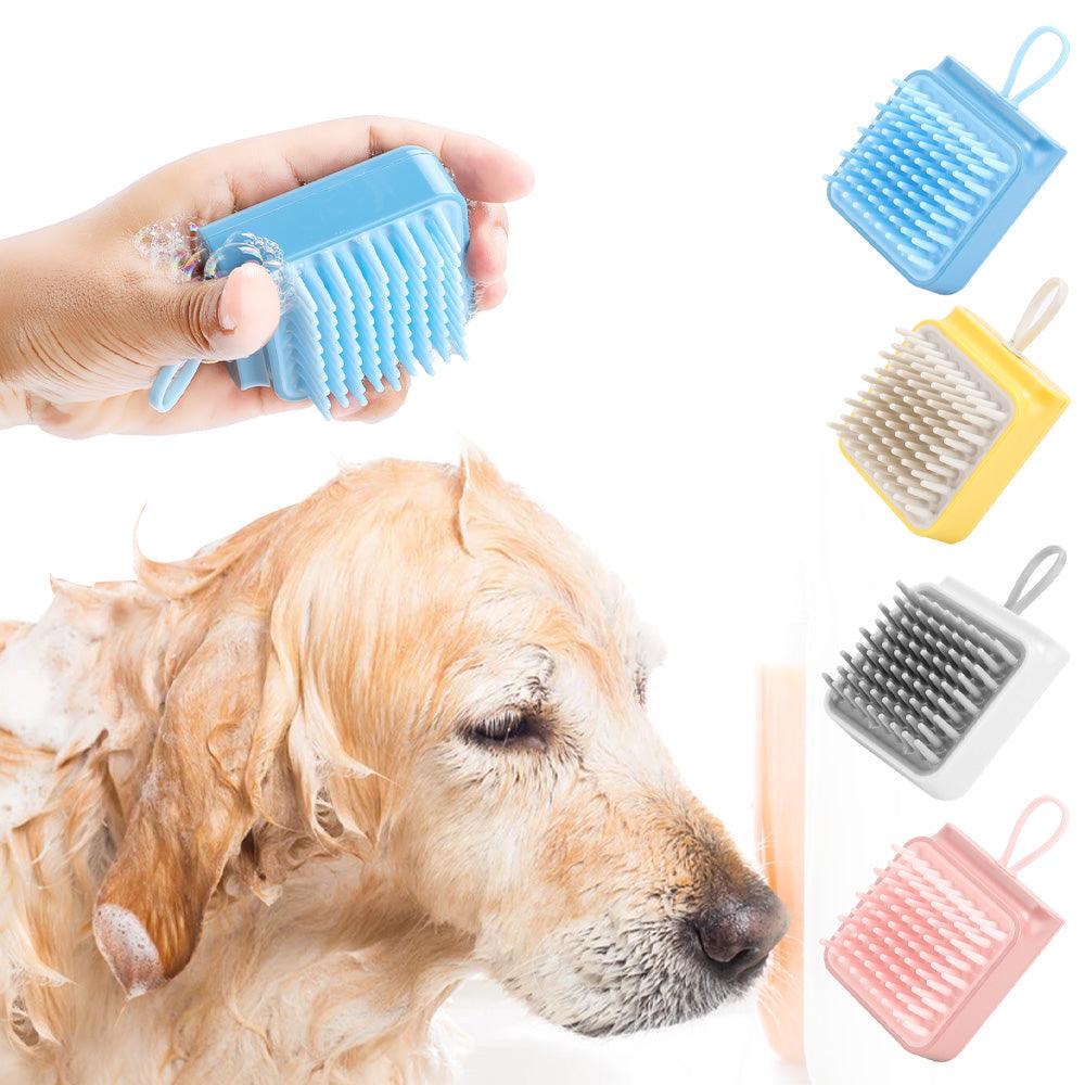 Pet Dog Cat Bath Brush Comb Multifunctional Brush Hair Fur Grooming Massaging Washing Comb Wet And Dry Remove Hair Knots - Dog Hugs Cat