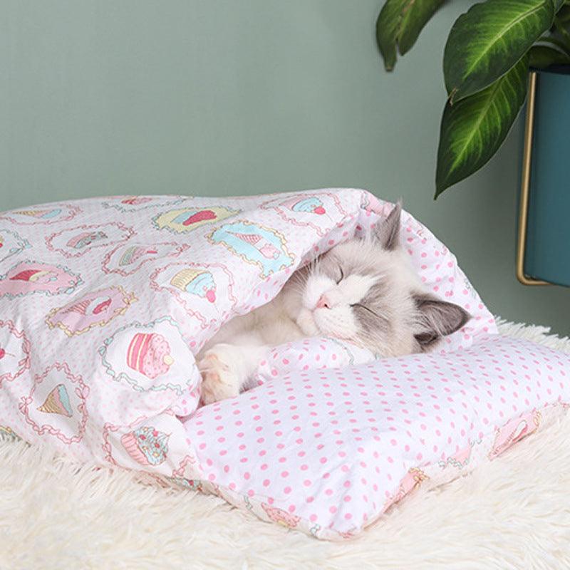 Cat Litter Winter Warm Cat Closed Removable And Washable Quilt - Dog Hugs Cat