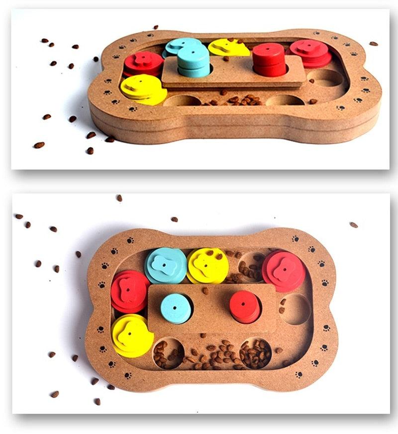 Pet Dog, Puzzle Toy New Wooden Play Feeding Multi-Functional Pet Toys - Dog Hugs Cat