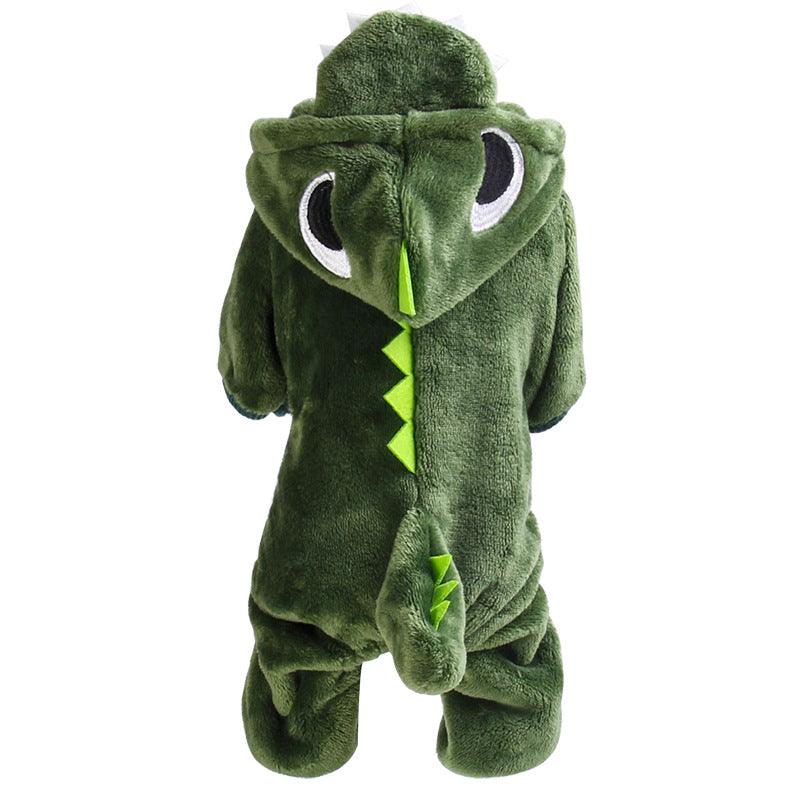 Pet Clothing Thickened Warmth Dinosaur Transform - Dog Hugs Cat