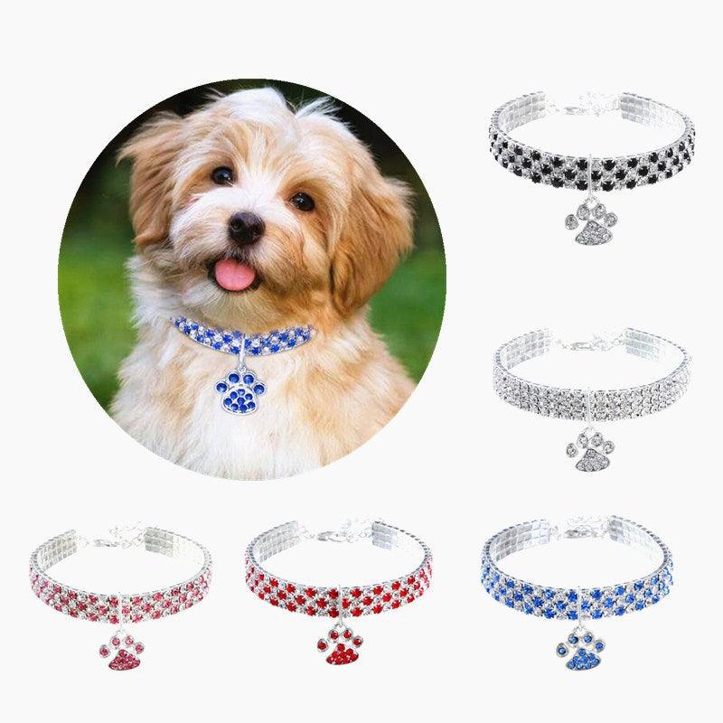 New Pet Collar Diamond Mixed Color Dogs And Cats Supplies Elastic Dogs And Cats Necklace Ornament - Dog Hugs Cat