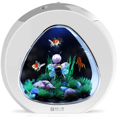 Desktop Fish Tank Aquarium - Dog Hugs Cat