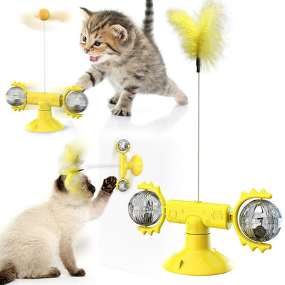 Cat Turntable Cat Windmill Toy Glowing Toy - Dog Hugs Cat