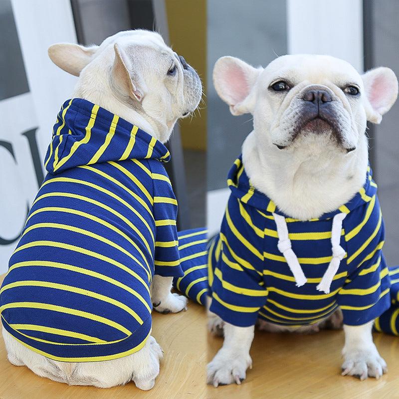 Pet Dog Cat Hoodie Striped Clothes - Dog Hugs Cat