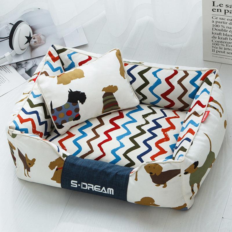 Dog Cat Bed Creativity Of Removable And Washable Large Dog Mat Pet House In Winter - Dog Hugs Cat