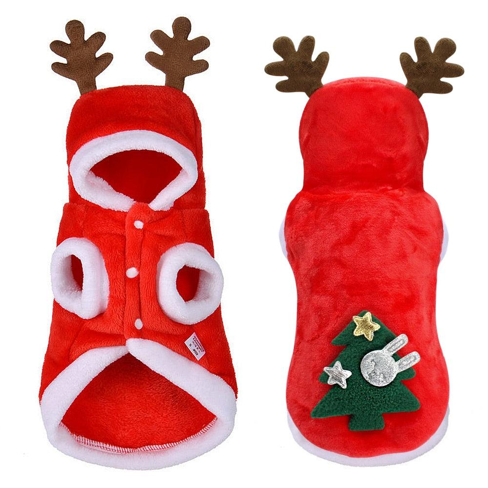 Christmas Dog Clothes Small Dogs Santa Costume - Dog Hugs Cat