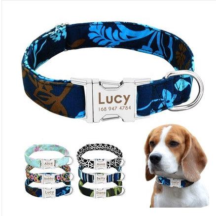 Pet Dog Name Collar Custom Large Dog Collar Lettering Tag - Dog Hugs Cat