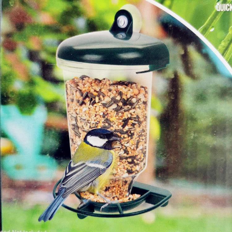 Transparent Plastic Suspension Type Automatic Bird Feeder With Cover - Dog Hugs Cat