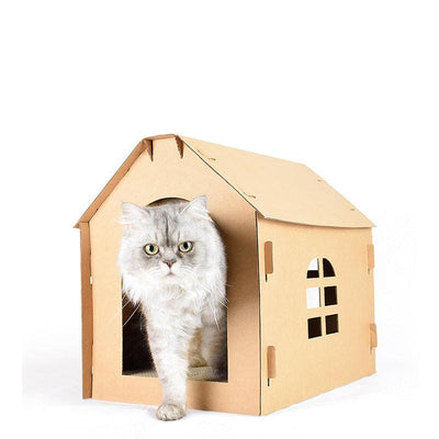 Large Cat Litter Foldable Corrugated Cat Scratcher - Dog Hugs Cat