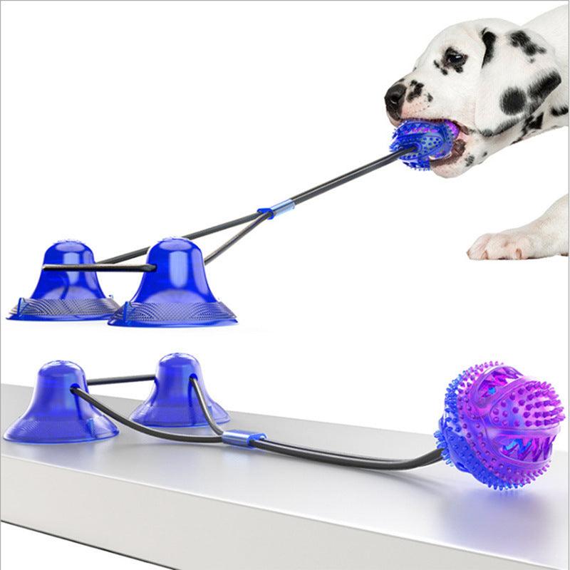 Multifunction Double Tug Rope Balls Sucker Toy Dog Molar Bite Toys - Dog Hugs Cat