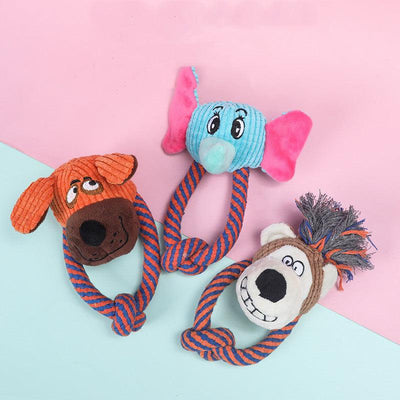 Pet Supplies Dog Cotton Rope Toys Sound Grinding Teeth Cleaning Toys - Dog Hugs Cat