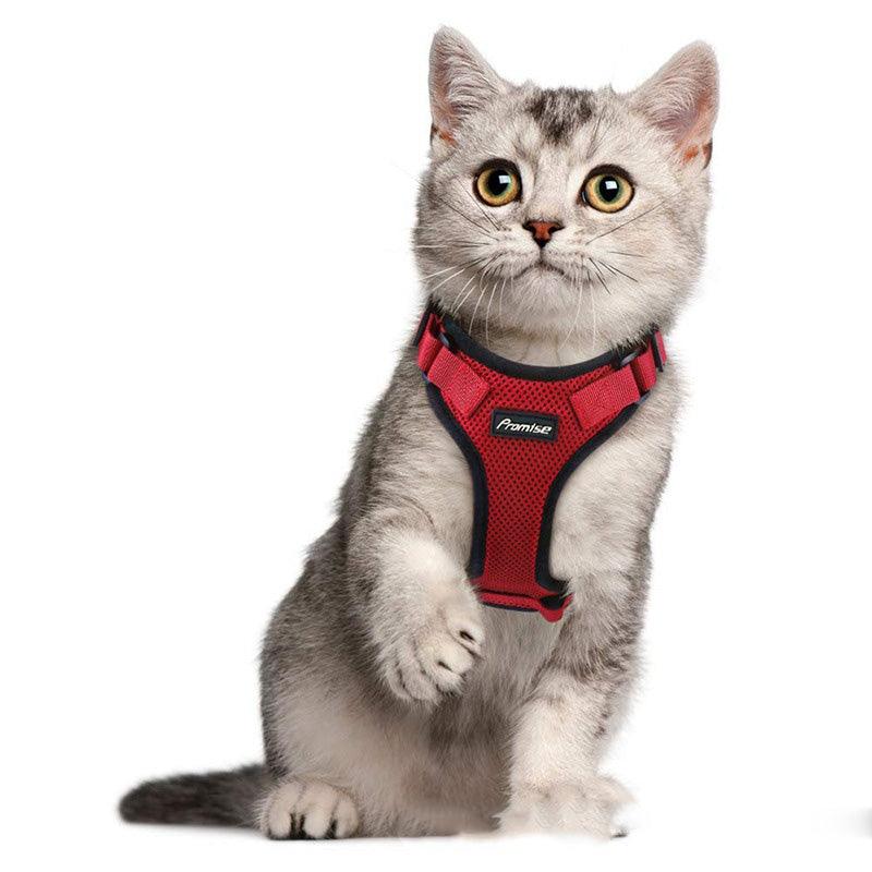 Escape Proof Cat Vest Harness And Car Seat Belt Adapter Adjustable Reflective Cat Harness Soft Mesh Harness For Kitten Puppy - Dog Hugs Cat