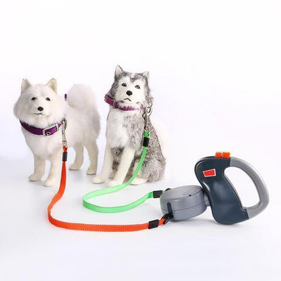 Retractable Dual Pet Dog Walking Leash - Dog Hugs Cat